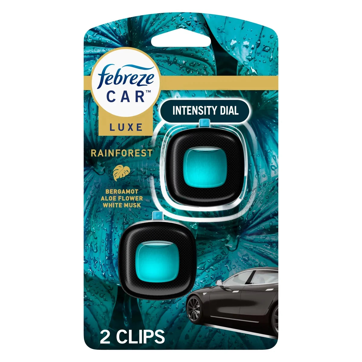 Febreze Luxe Car Air Freshener - Rainforest - 0.14 fl oz/2ct