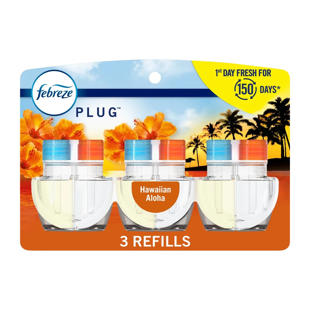 Febreze Odor-Fighting Fade Defy Plug Air Freshener Refill - Hawaiian Aloha - 0.87 fl oz