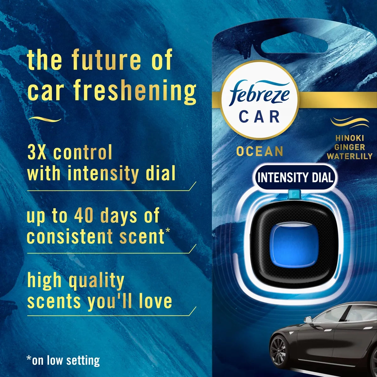 Febreze Car Air Freshener Vent Clip - Ocean  - 0.22 fl oz/3pk
