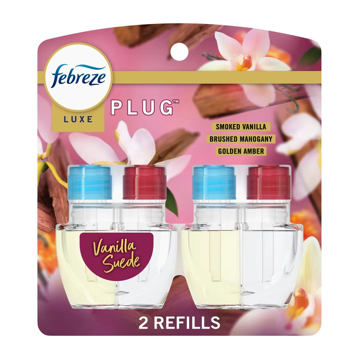 Febreze Luxe Plug Dual Air Freshener Refills - Vanilla Suede - 1.75 fl oz/2ct