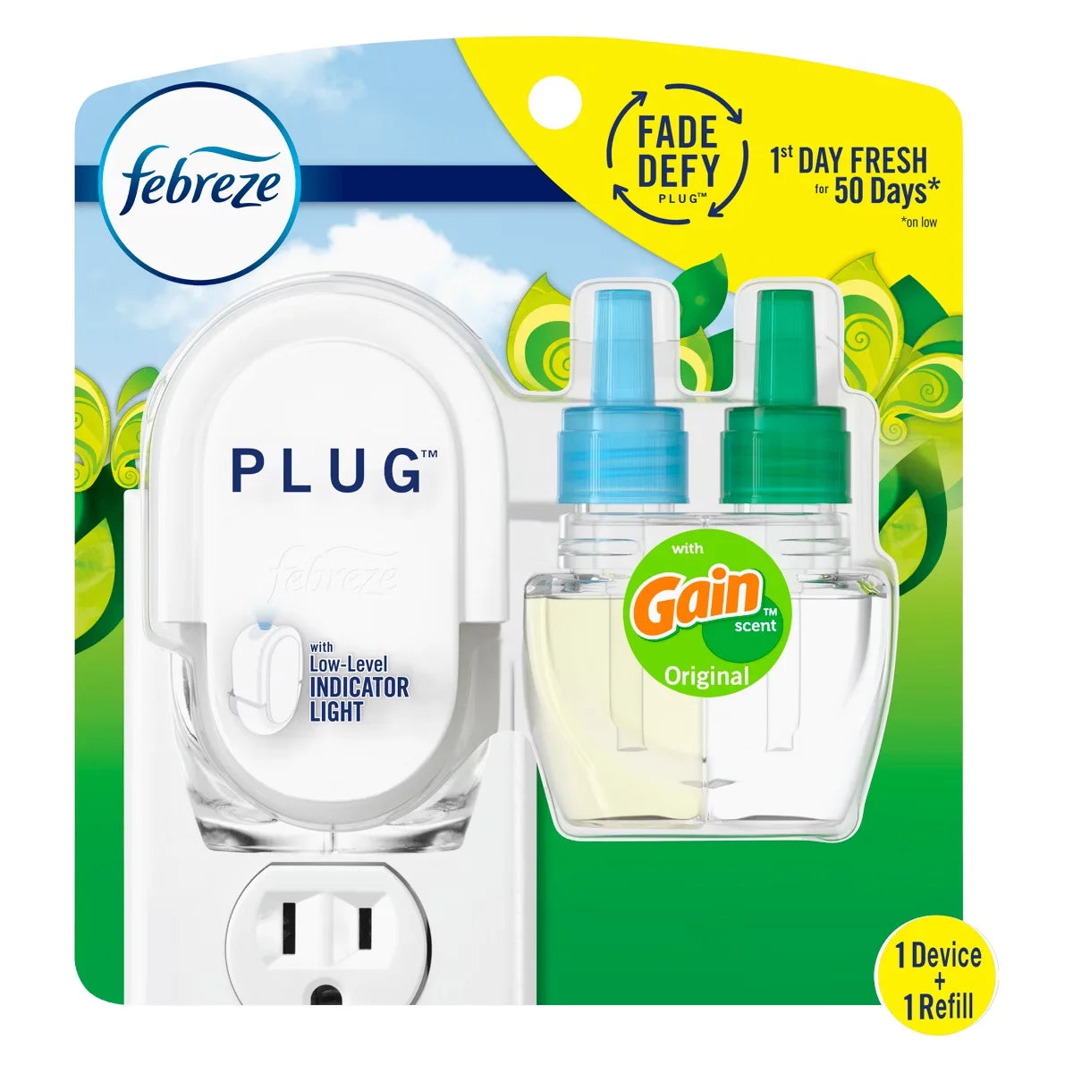 Febreze Odor-Fighting Fade Defy Plug Air Freshener Refill - Gain Original Scent