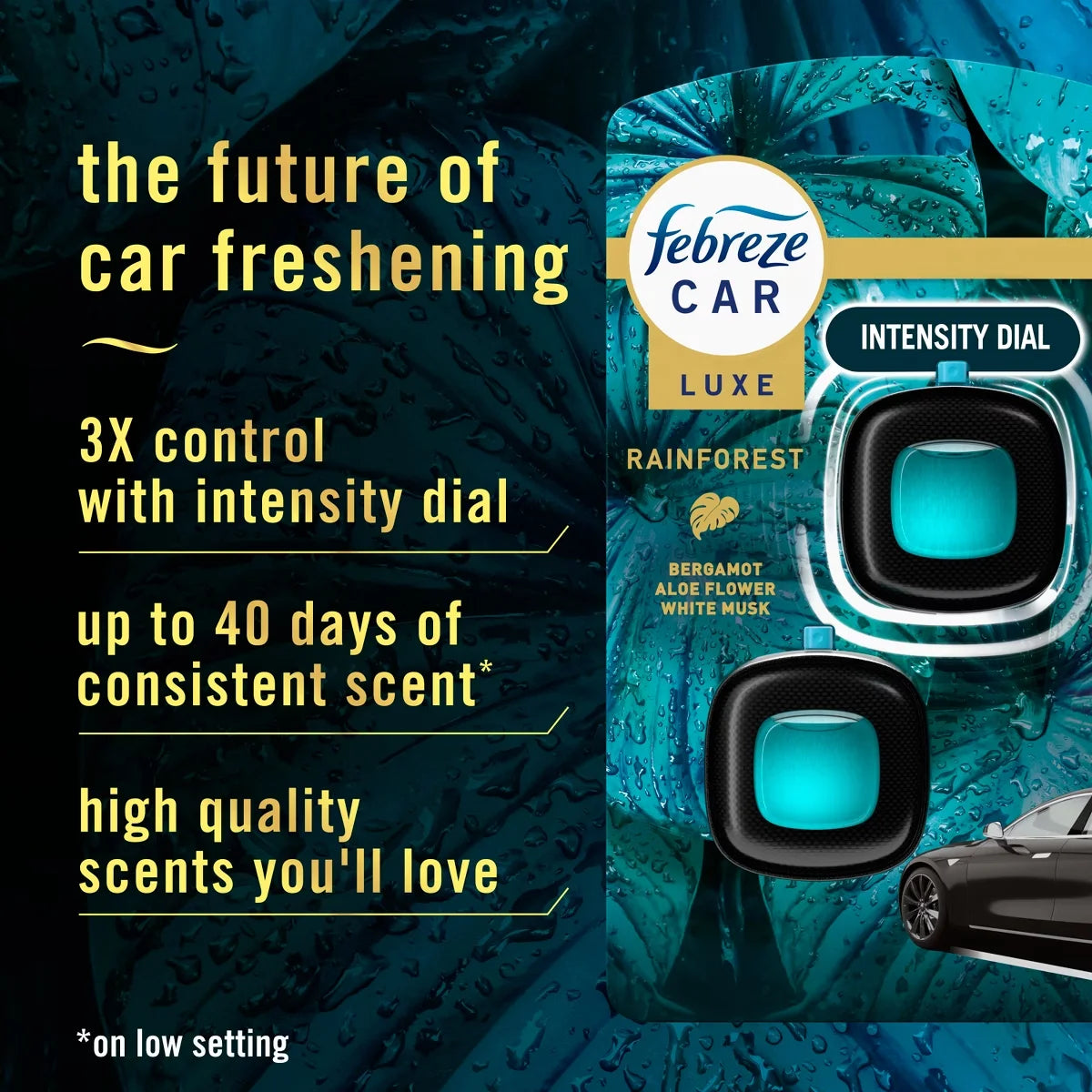 Febreze Luxe Car Air Freshener - Rainforest - 0.14 fl oz/2ct