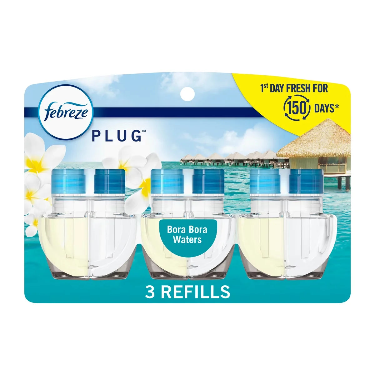 Febreze Odor-Fighting Fade Defy Plug Air Freshener Refill - Bora Bora - 0.87 fl oz/3pk