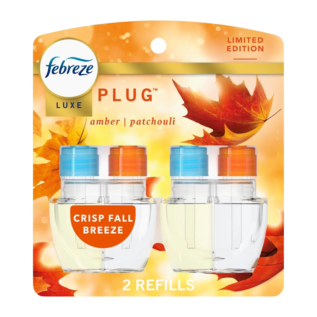 Febreze Luxe Plug Dual Refill Air Freshener - Crisp Fall Breeze - 1.75 fl oz/2ct