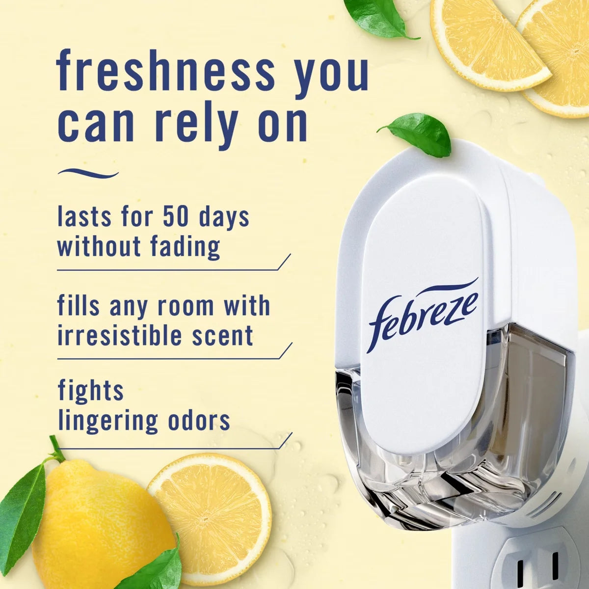 Febreze Kitchen Fade Defy Plug Air Freshener - Fresh Lemon - 2pk