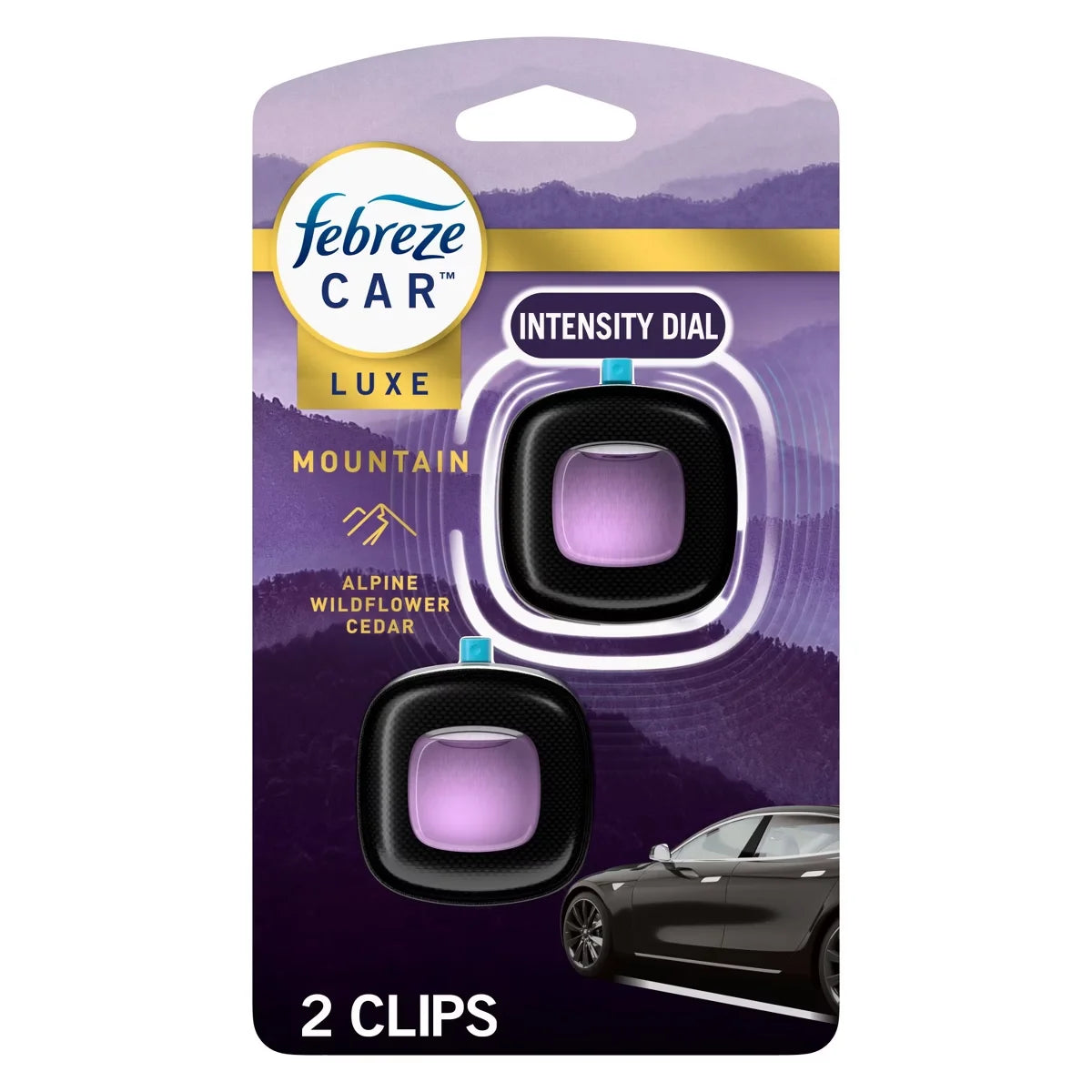 Febreze Car Vent Clip Air Freshener - Mountain - 0.14 fl oz/2pk