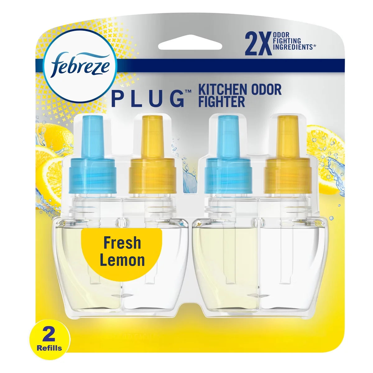 Febreze Kitchen Fade Defy Plug Air Freshener - Fresh Lemon - 2pk