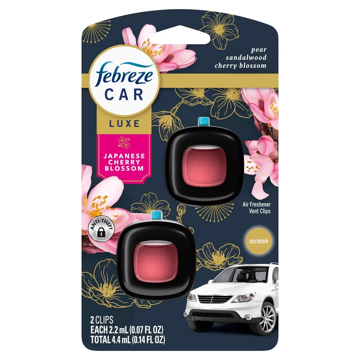 Febreze Car Air Freshener - Japanese Cherry Blossom - 0.14 fl oz/2pk