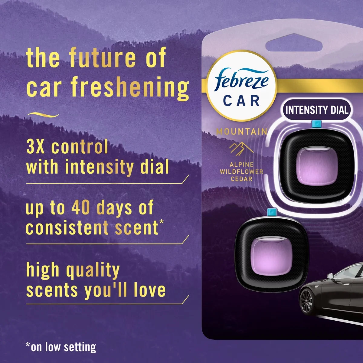 Febreze Car Vent Clip Air Freshener - Mountain - 0.14 fl oz/2pk