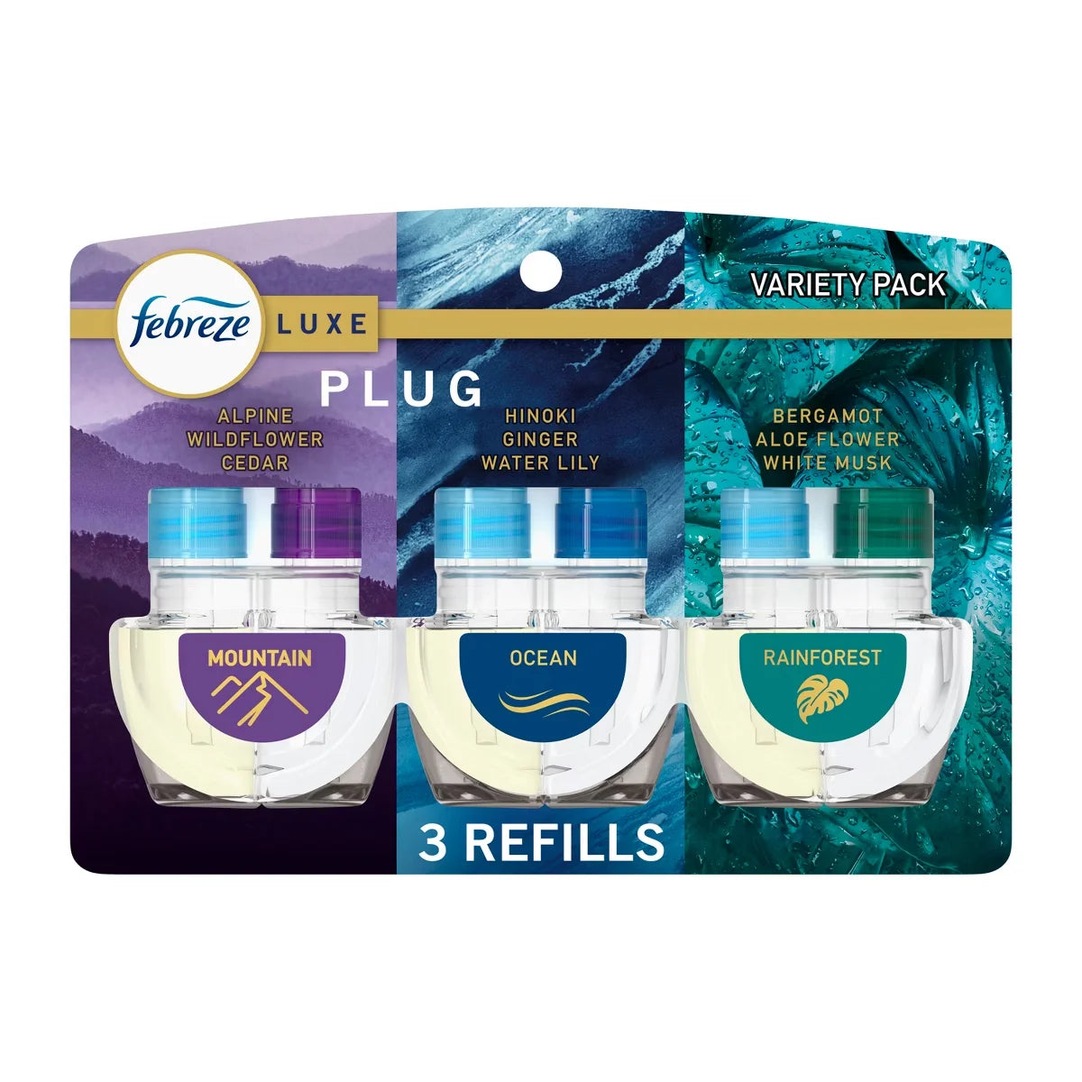 Febreze Plug Triple Air Freshener Refills - Mixed Elemental - 2.63 fl oz/3ct