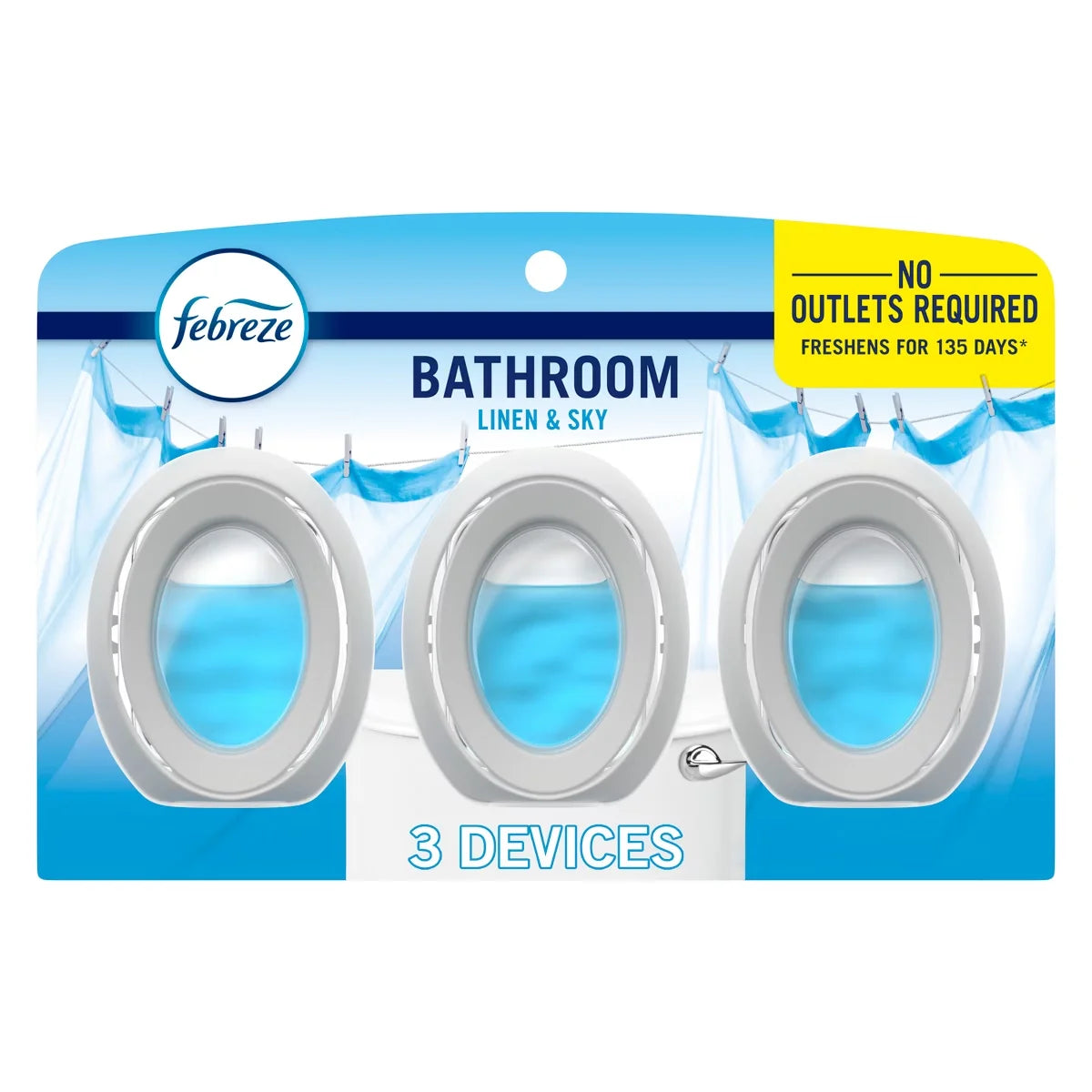Febreze Bathroom Air Freshener - Linen & Sky - 1.25 fl oz/3pk